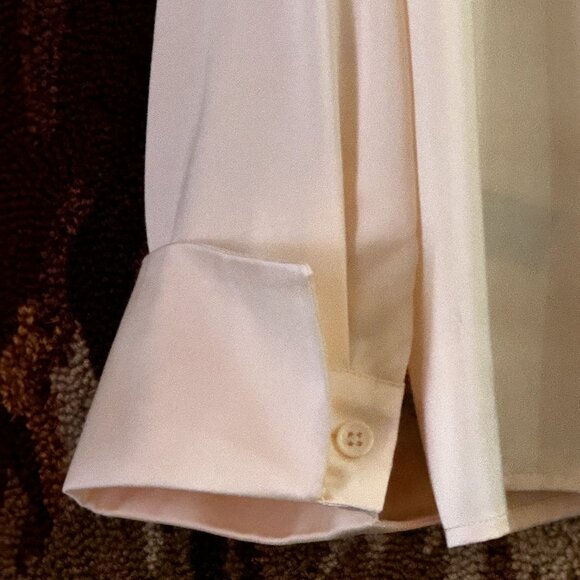 Boston Proper Sz 18 (XL) Womens Blouse Button Up Long Sleeve Light Peach - Picture 7 of 10